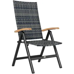 - Great price High Armrests, Folding Chair Rattan Balcony, For Backrest, Porch Mixed-grey Outdoor Garden, With Outsunny Pocket-friendly Camping,
