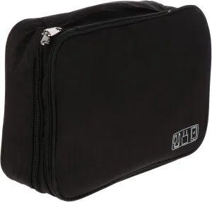 1Pc Charger Storage Bag Three Electronics Organizer Pouch for Cables Disk Headphones Durable Tech Accessories Case Compact Travel