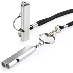 2 or 4 Loud Emergency Whistles with Lanyard and Keychain