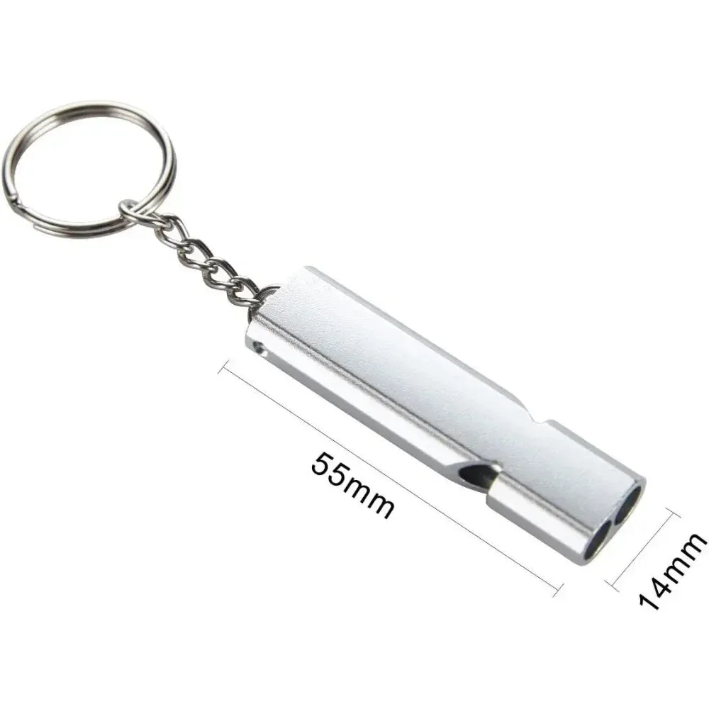 2 or 4 Loud Emergency Whistles with Lanyard and Keychain
