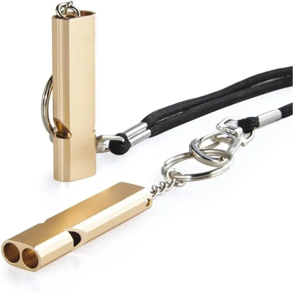 2 or 4 Loud Emergency Whistles with Lanyard and Keychain