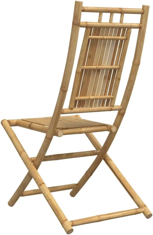2-Pack Bamboo Folding Patio Chairs Outdoor Furniture 18.1"x26"x39" Foldable Garden Chairs for Poolside Camping Beach Dining Comfortable Lounge Seating