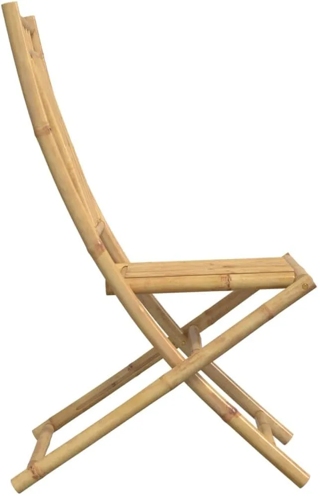 2-Pack Bamboo Folding Patio Chairs Outdoor Furniture 18.1"x26"x39" Foldable Garden Chairs for Poolside Camping Beach Dining Comfortable Lounge Seating