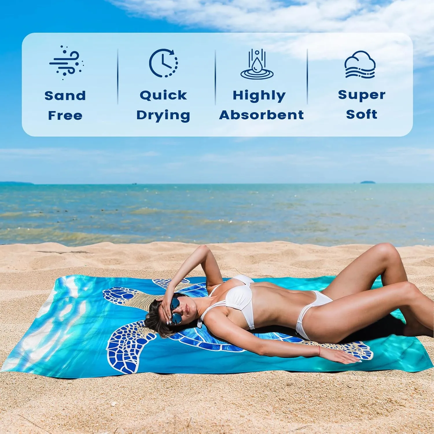 2 Pack Microfiber Beach Towel Oversized 71"x32" Sand Free Quick Dry Absorbent Lightweight Thin , Compact Towels for Travel Swimming Pool Yoga Gym Camping Beach Accessories Vacation Essentials Gift