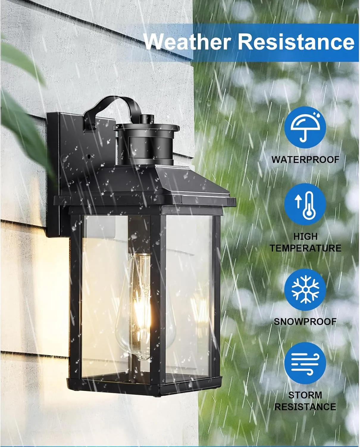 2 Pack Motion Sensor Porch Light,Dusk to Dawn Outdoor Lighting,Waterproof Exterior Light Fixture,Black Outside Wall Mount Lamp for House Garage Patio Front Door