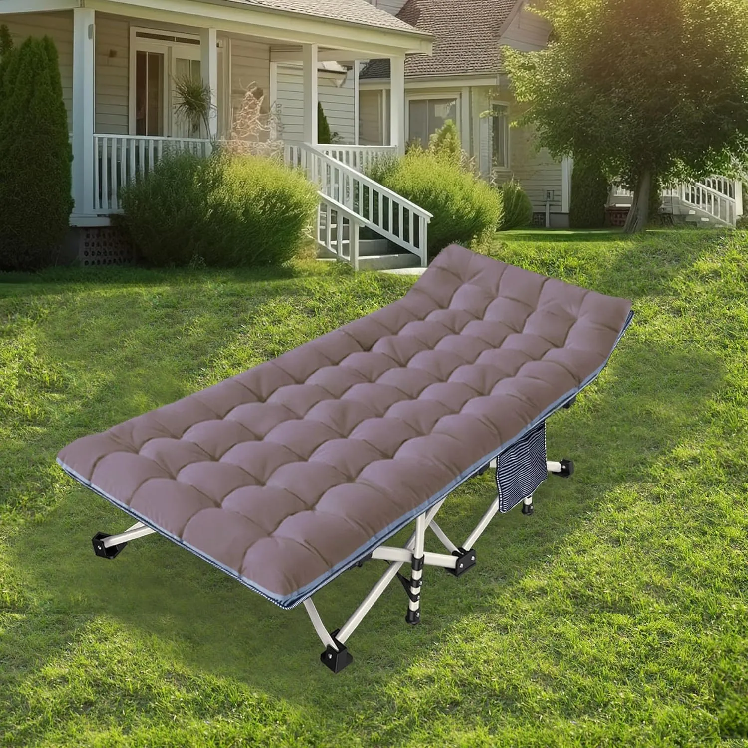 2-Pack Oversize XXL Cot with Mattress Comfortable Camping Cot for Adults Extra Wide Cots for Sleeping with Carry Bag Camping Bed Folding Cot 79" L x 32" W x 18" H Heavy Duty for Home Office Outdoor