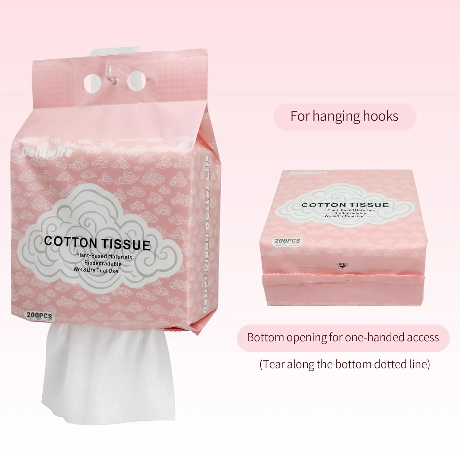 200x4 Count Disposable Face Towels, Ultra Soft & Thick Facial Cleansing Dry Wipes, Lint-Free and Gentle for Sensitive Skin, Fragrance-Free Makeup Remover Towelettes (4 Pack Family Set)