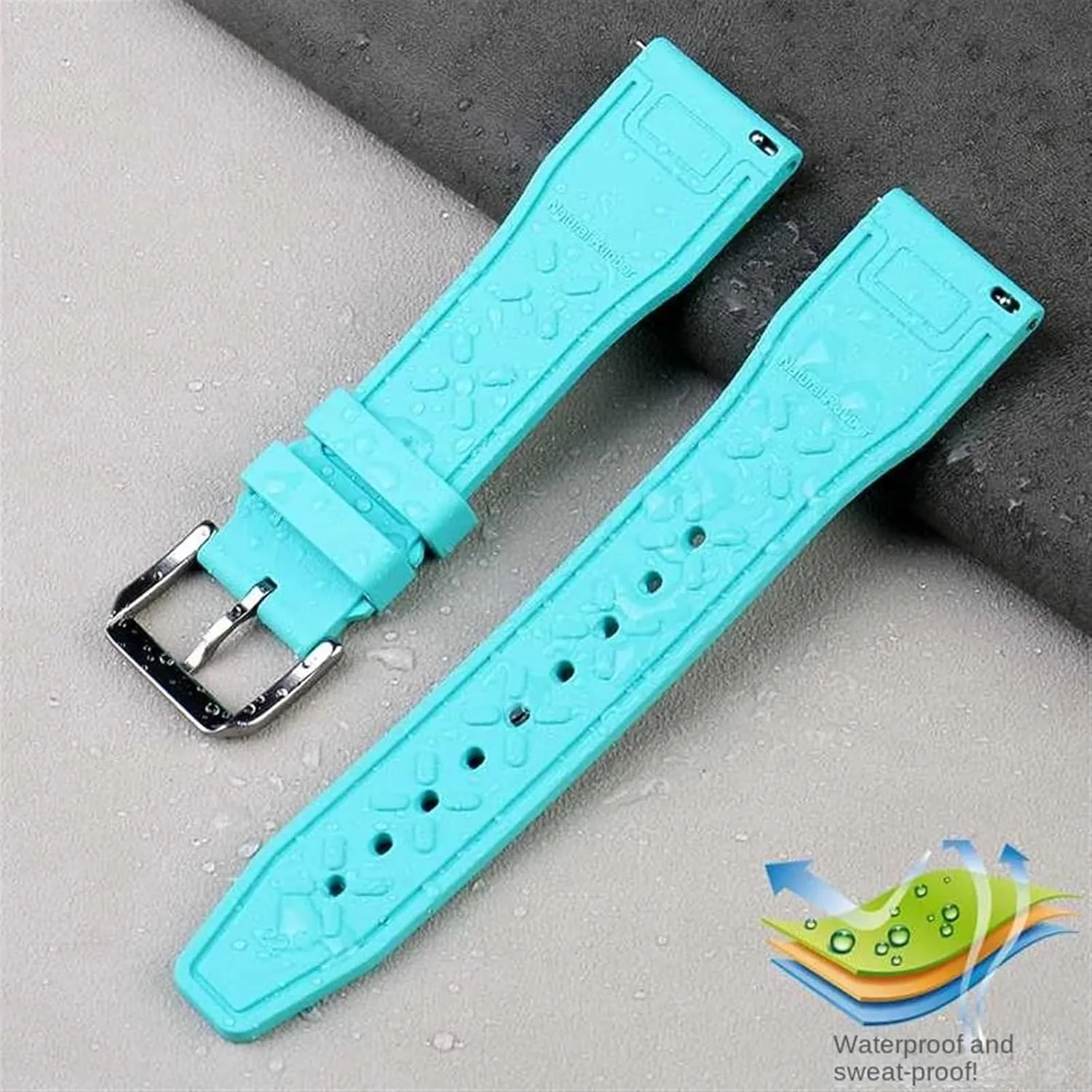 20mm 21mm 22mm for IWC Fluoro Rubber Watch Strap Quick Release Pilot AMG Petronas F1 Team Waterproof Sports Bracelet Watchband