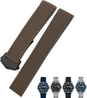 20mm 22mm Rubber Silicone Watch Strap Black Blue Brown Watch Bands for Tag Heuer Carrera AQUARACER F1 Diving Waterproof Bracelet