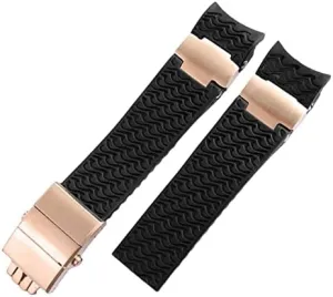 22mm for Ulysse Nardin Silicone Rubber Watch Band 263 Diver Curved End Strap Waterproof Belt Watch Bracelets
