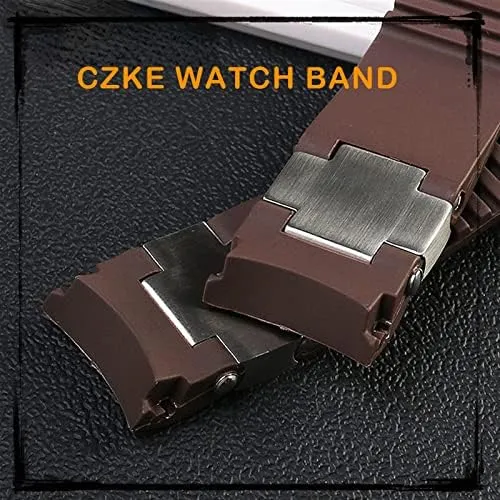 22mm for Ulysse Nardin Silicone Rubber Watch Band 263 Diver Curved End Strap Waterproof Belt Watch Bracelets