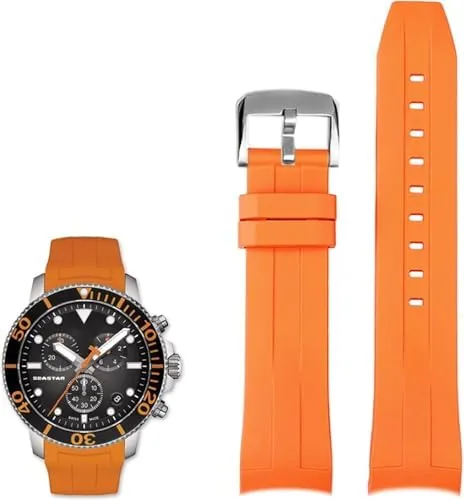 22mm Silicone Watch Bands for Tissot T120417 T120407 Quartz Dial Rubber Sport Men Watch Strap Watchband Waterproof