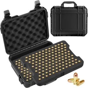 246 Round Bullet Locking Storage Case Waterproof Ammo Storage Box for 9x19mm Parabellum, 9mm Luger. 40 S&W. 380 ACP. 38 S&W. 356 TSW, 7.63mm Mannlicher, 8mm Steyr