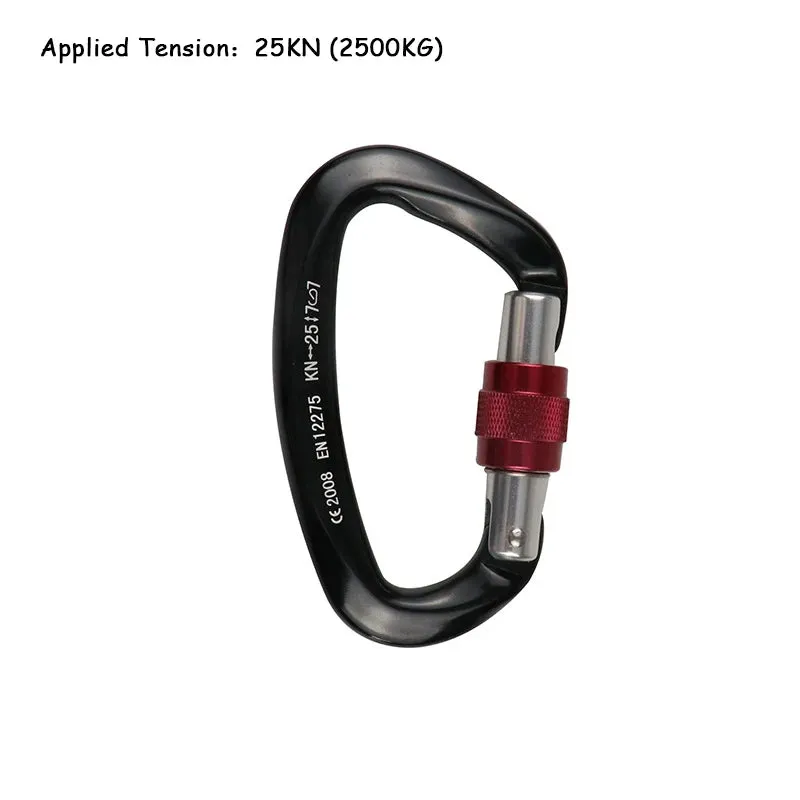 25KN Professional Climbing Carabiner D Shape Aluminum Safety Lock