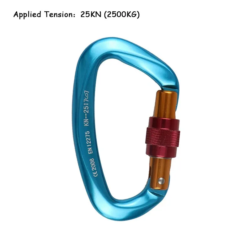 25KN Professional Climbing Carabiner D Shape Aluminum Safety Lock