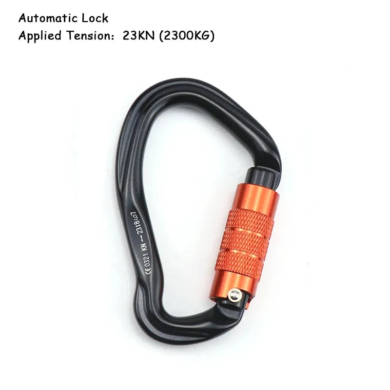 25KN Professional Climbing Carabiner D Shape Aluminum Safety Lock