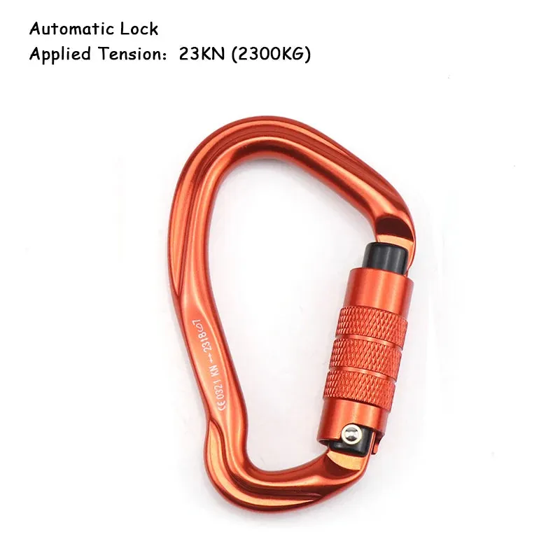 25KN Professional Climbing Carabiner D Shape Aluminum Safety Lock