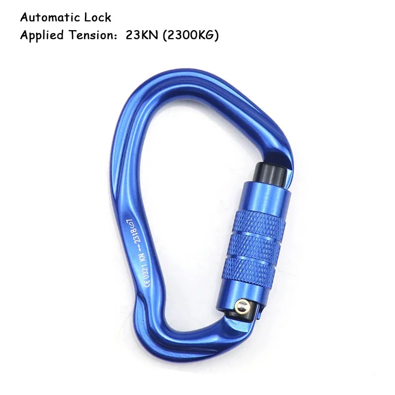 25KN Professional Climbing Carabiner D Shape Aluminum Safety Lock