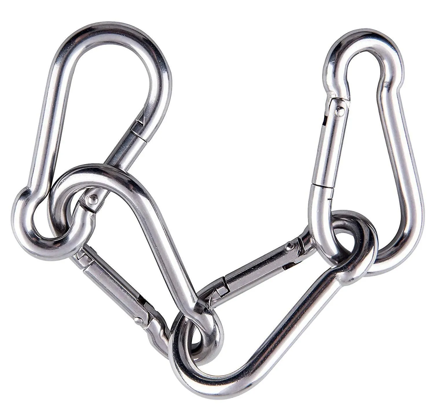 3 Inch Stainless Steel Spring Snap Hook Carabiner - 4 Pack