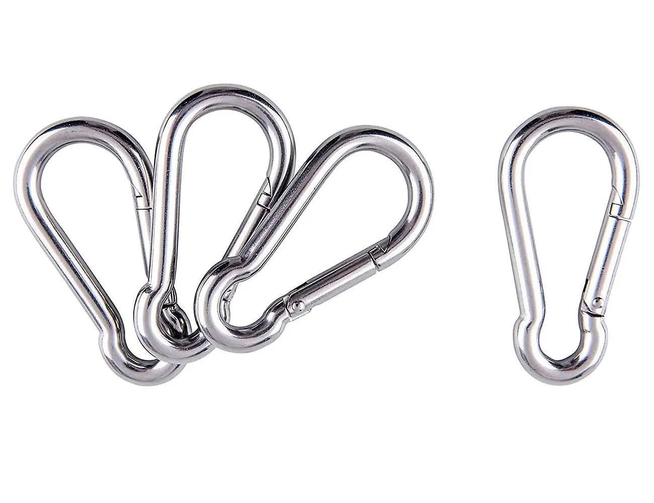 3 Inch Stainless Steel Spring Snap Hook Carabiner - 4 Pack