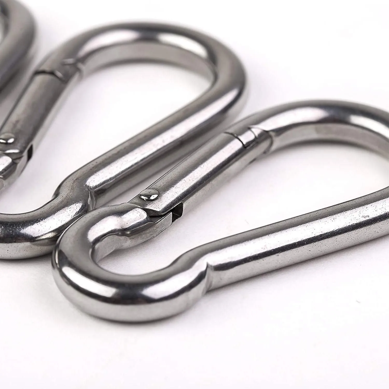 3 Inch Stainless Steel Spring Snap Hook Carabiner - 4 Pack