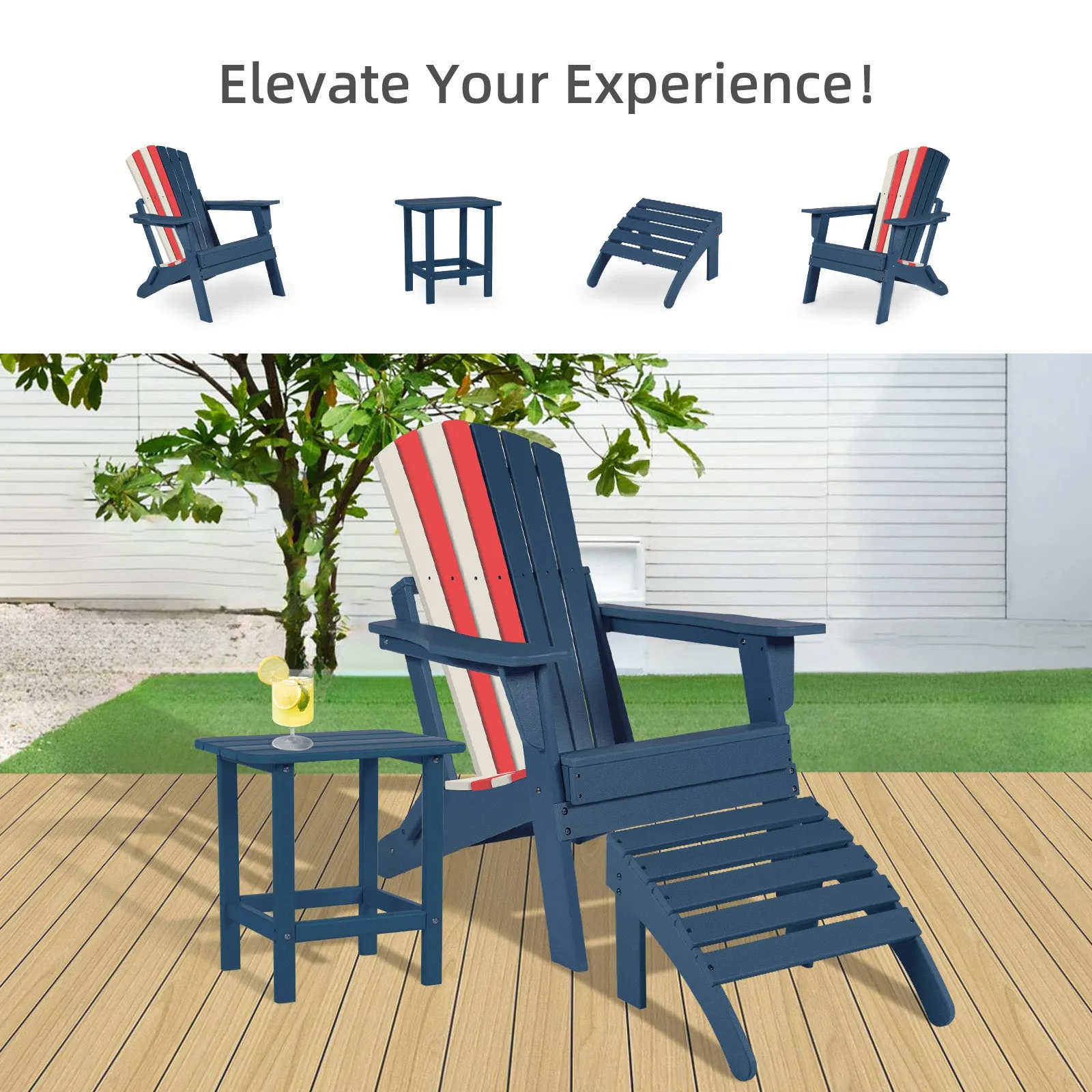 32.3x21.6x37 inch Folding Adirondack Chair