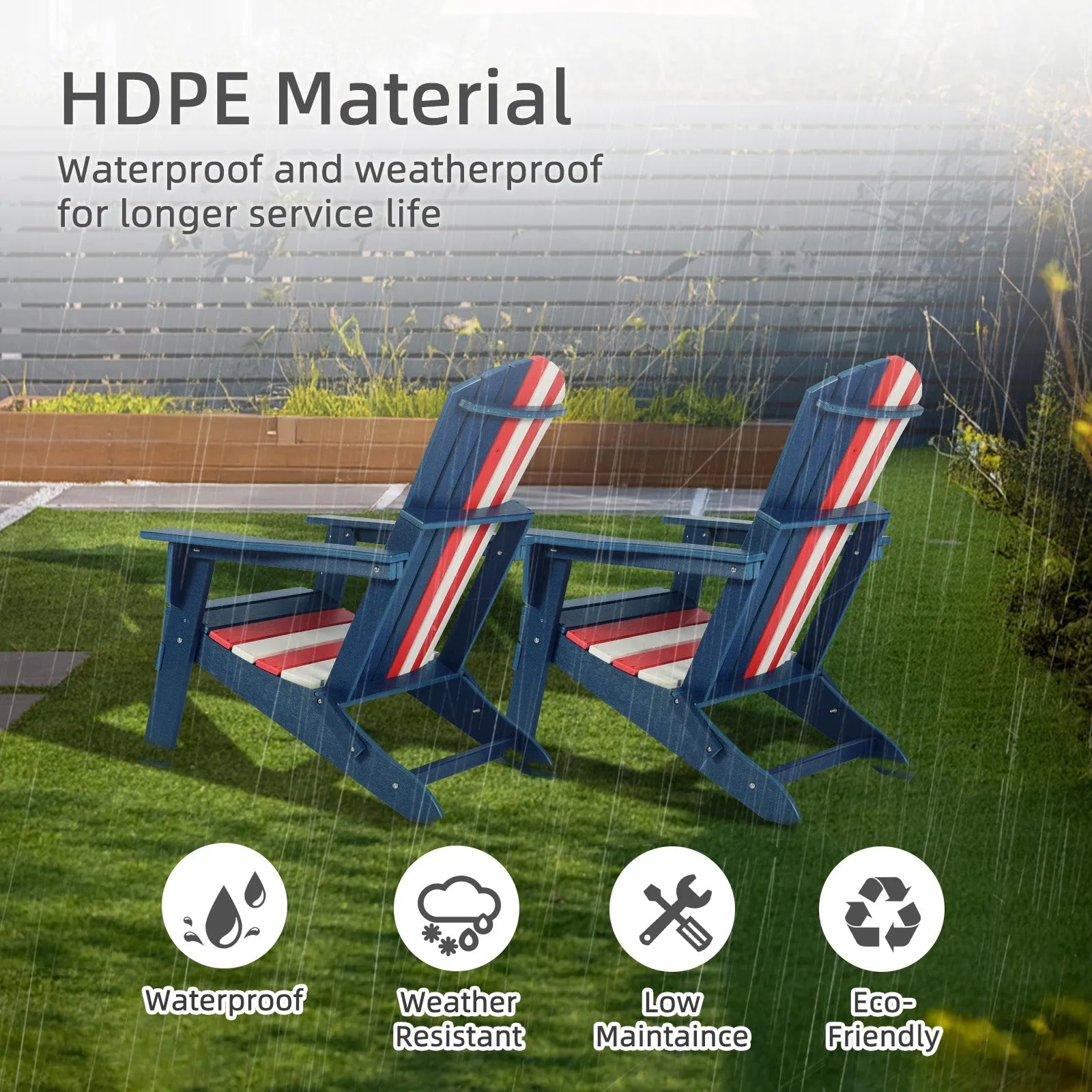 32.3x21.6x37 inch Folding Adirondack Chair