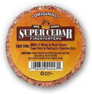 36 Count Starts up to 144 Fires for Wood Stoves, Campfires, Grill Pit and Fireplace, Natural & Waterproof, Easy to Light, Fresh Cedar Aroma, Burns for 30 Minutes.