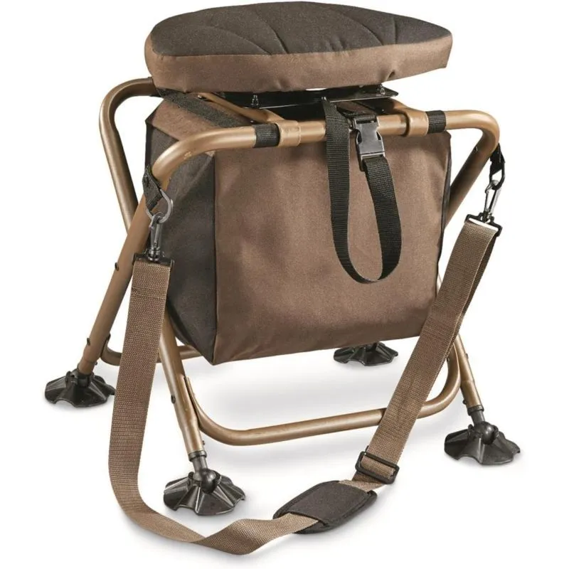 360 Degree Rotating Hunting Blind Chair; 300 Pound Capacity, Foldable, Lightweight, Portable, Padded Hunting Seat, Hunting Gear And Equipment