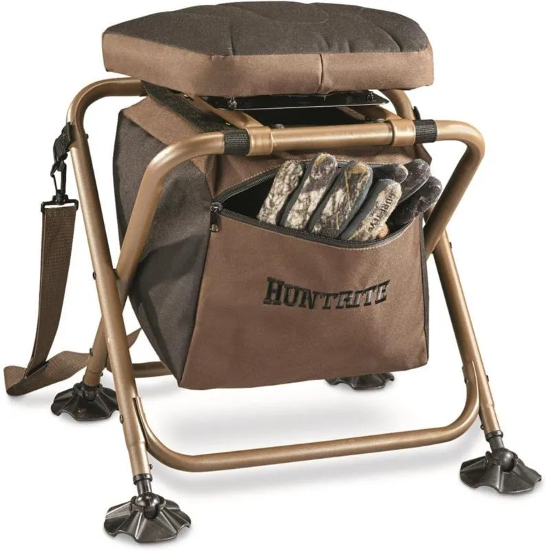 360 Degree Rotating Hunting Blind Chair; 300 Pound Capacity, Foldable, Lightweight, Portable, Padded Hunting Seat, Hunting Gear And Equipment