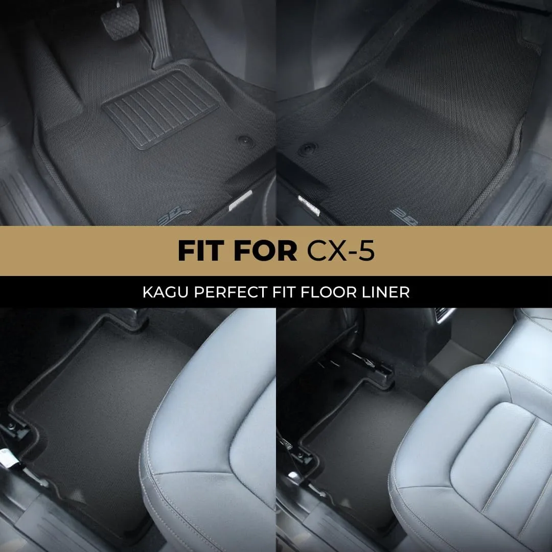 3D MAXpider Custom Fit Kagu Floor Mat (Black) Compatible with Mazda CX-5 2017-2025 - R1 R2