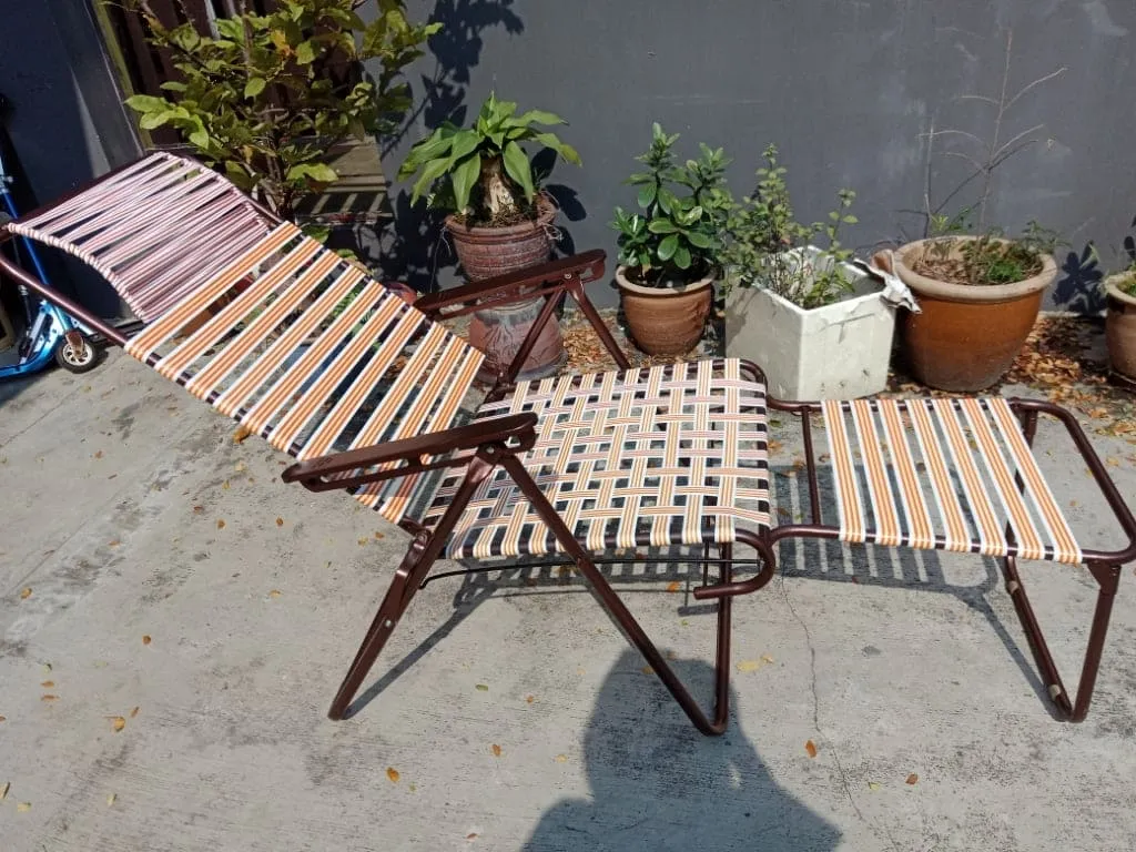 3V Foldable Lazy Chair (Flat String) Random Color