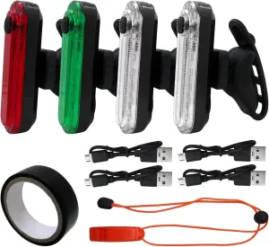 4 Pack Navigation Lights Stern Lights Battery Operated Waterproof Kayak Lights Boat Light for Boat Kayak Accessories Navigation Marine 2 Navigation Lights, 2 Stern Lights, 4 USB Charging Cable