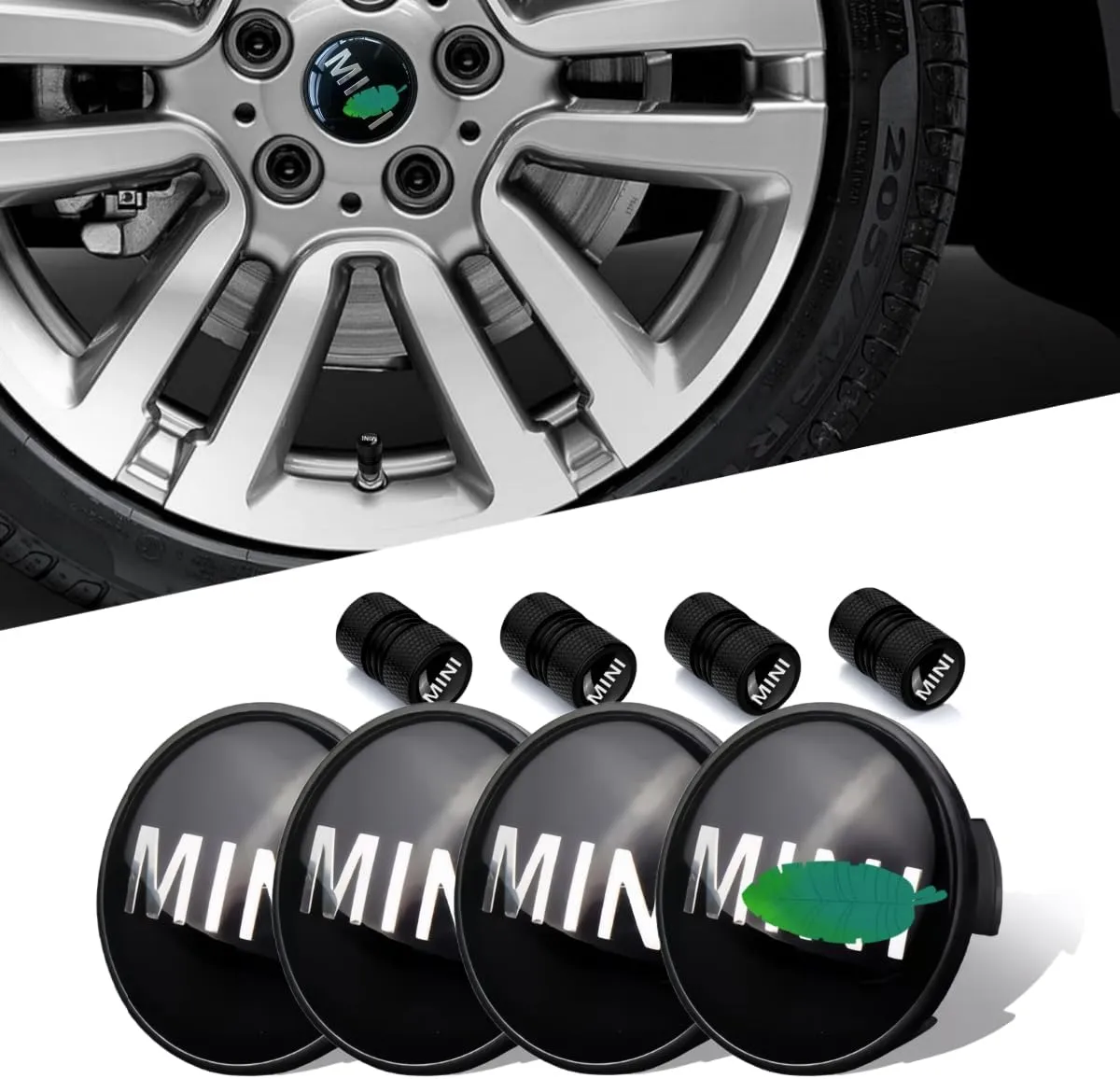 4PCS Car Wheel Center Cap 54mm Black Compatible with Mini Cooper Clubman Countryman Paceman Wheel Center Covers