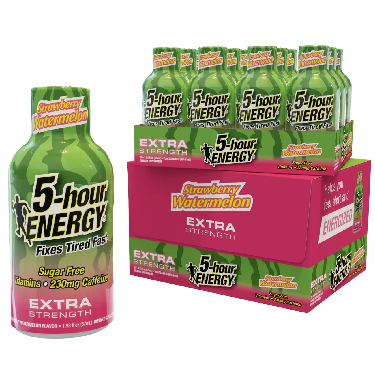 5-Hour Energy Extra Strength Shots, Strawberry Watermelon Flavor, 24 Count (1.93 Fl Oz)