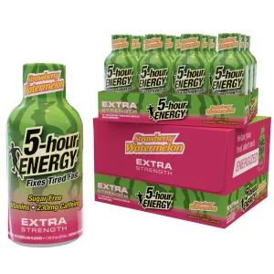 5-Hour Energy Extra Strength Shots, Strawberry Watermelon Flavor, 24 Count (1.93 Fl Oz)