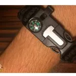 5 in 1 KLARUS Survival Paracord Bracelet, Flint Fire Starter, Whistle, Compass, Gear Tool Wrist Band