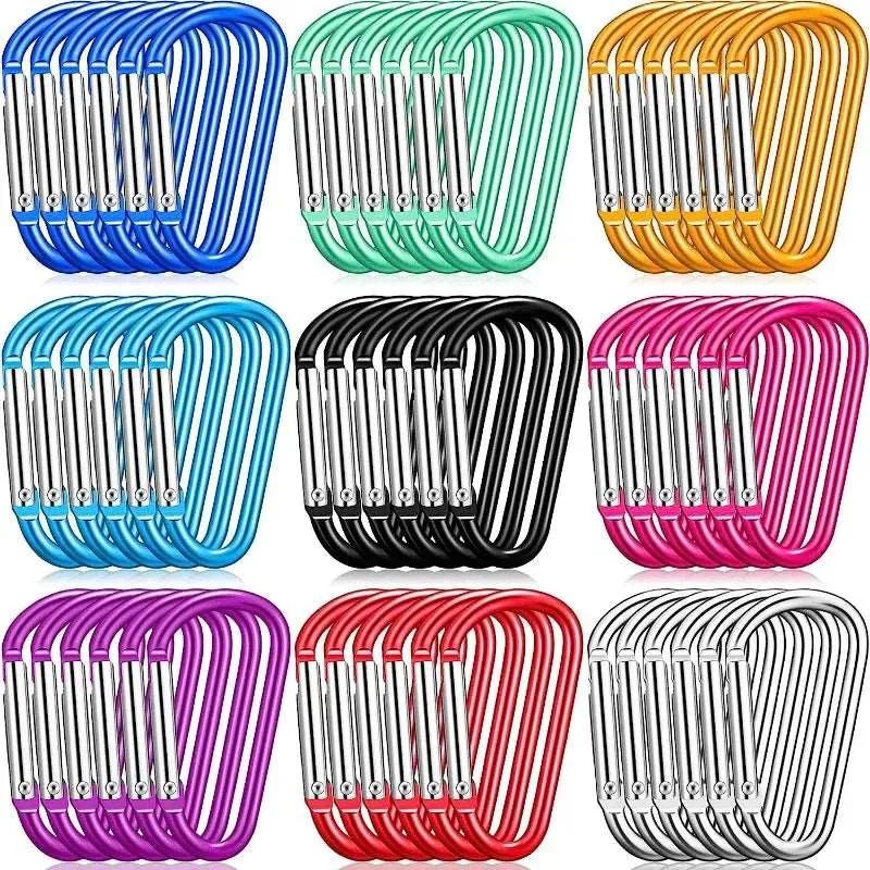5/10/20PCS Aluminum Carabiner Key Chain Clip Multi Colors Climbing Button Carabiner Camping Hiking Hook Safety Buckle Keychain