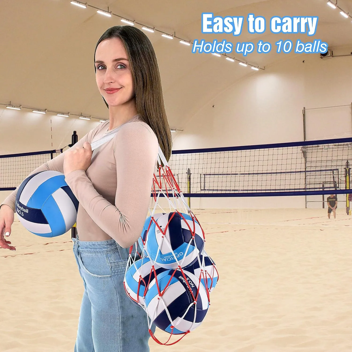 6 Pack Volleyballs Official Size 5, Waterproof Soft Bulk Recreational Volley Balls with Pump and Net Bag for Indoor Outdoor Beach Pool Water Sand Game Training Match for Beginner Teenager