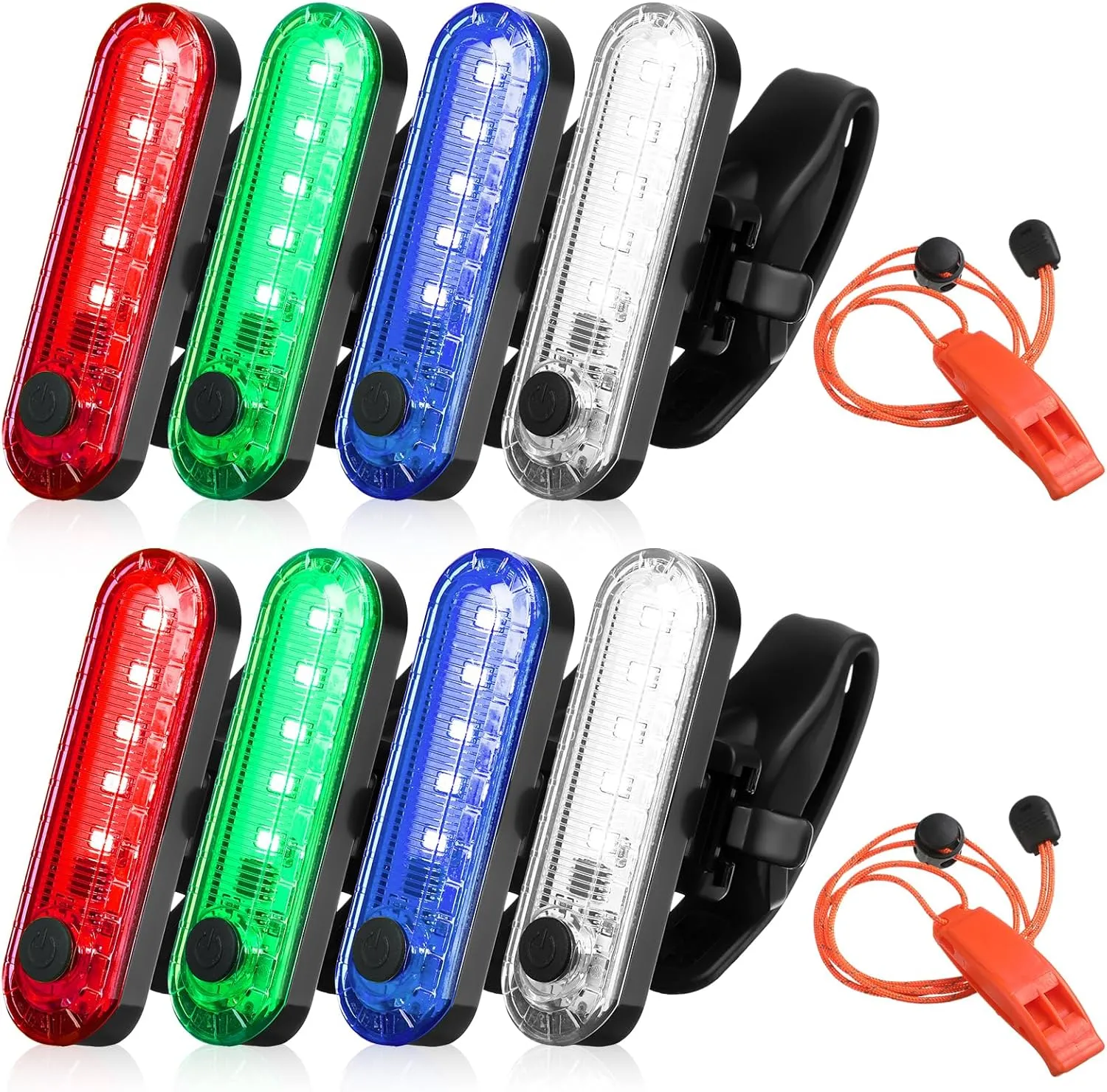 8 Pack Navigation Lights Stern Lights Battery Operated Waterproof Kayak Lights Boat Light for Kayak Accessories Navigation Marine 4 Light Mode Options, 2pcs Safety Whistle Included (Bright)