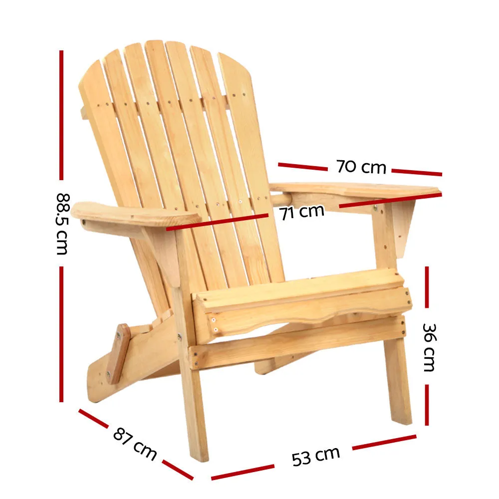 Adirondack Foldable Outdoor Armchair - Natural