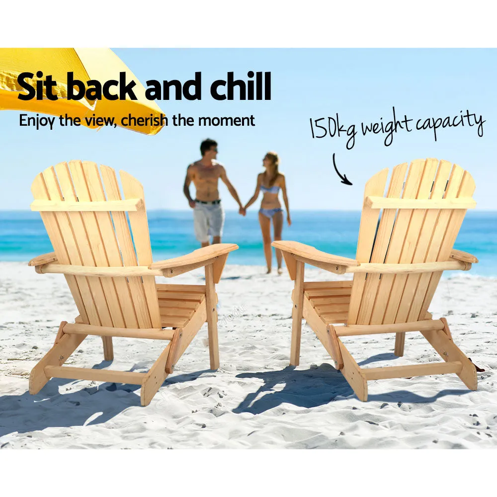 Adirondack Foldable Outdoor Armchair - Natural