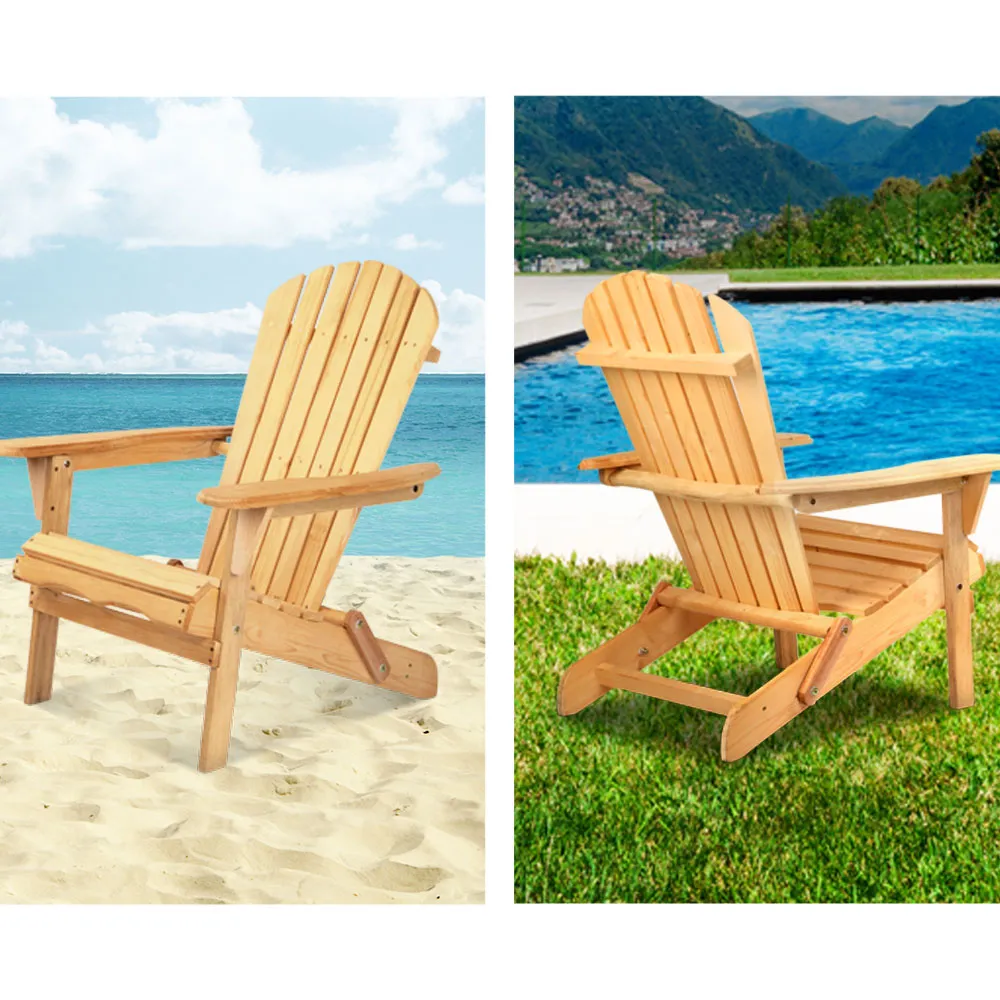 Adirondack Foldable Outdoor Armchair - Natural