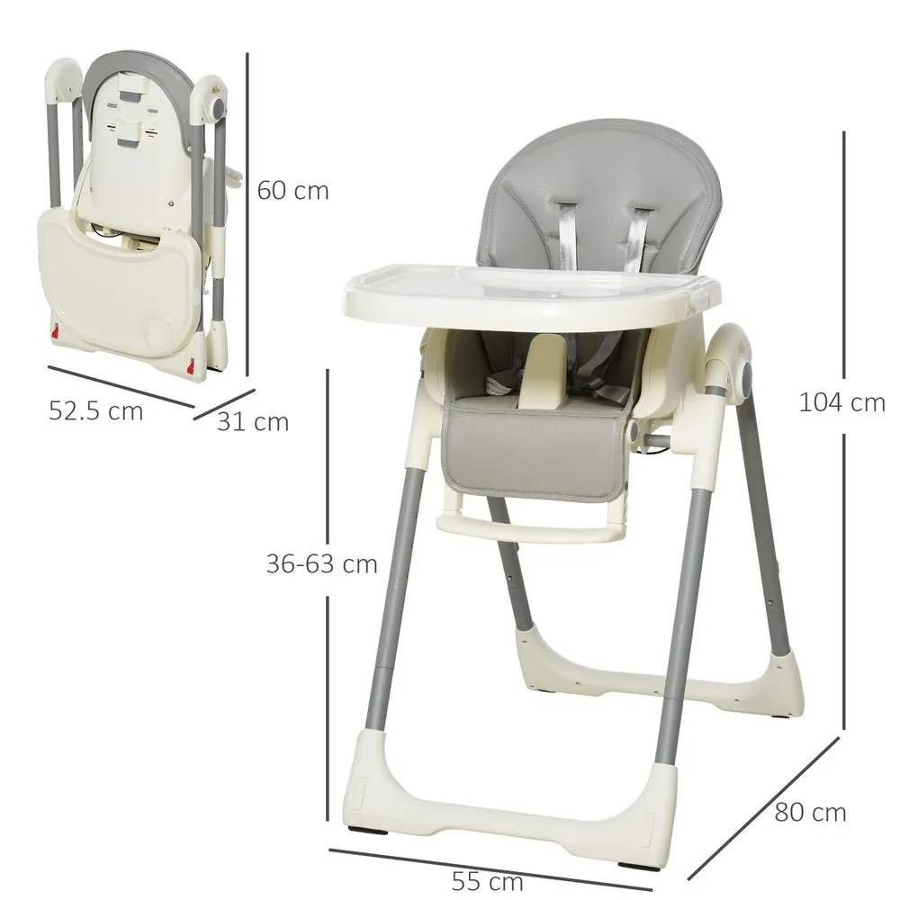 Adjustable and Foldable Baby High Chair