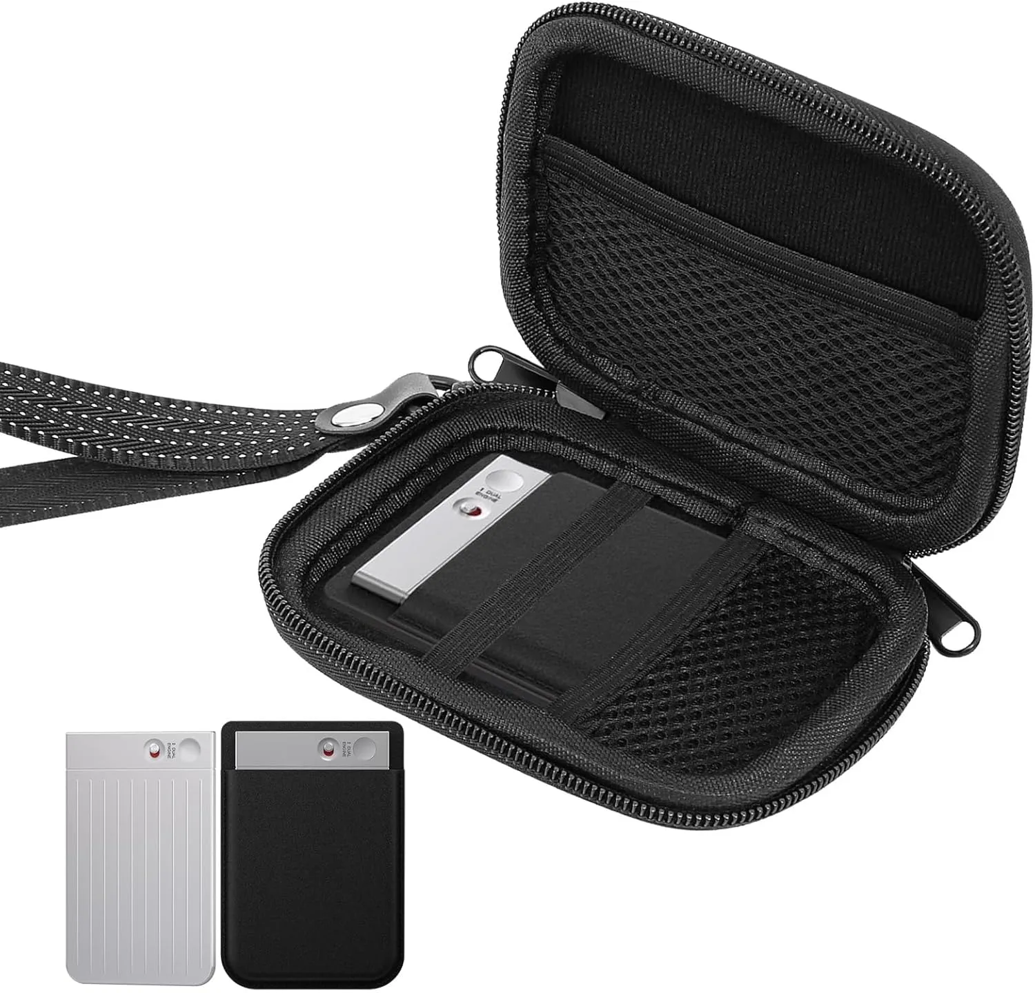 AI voice Recorder Carrying Case,EVA Hard Storage Case Cover for Digital Voice Recorders,Portable Protective Organizer Bag (Black)