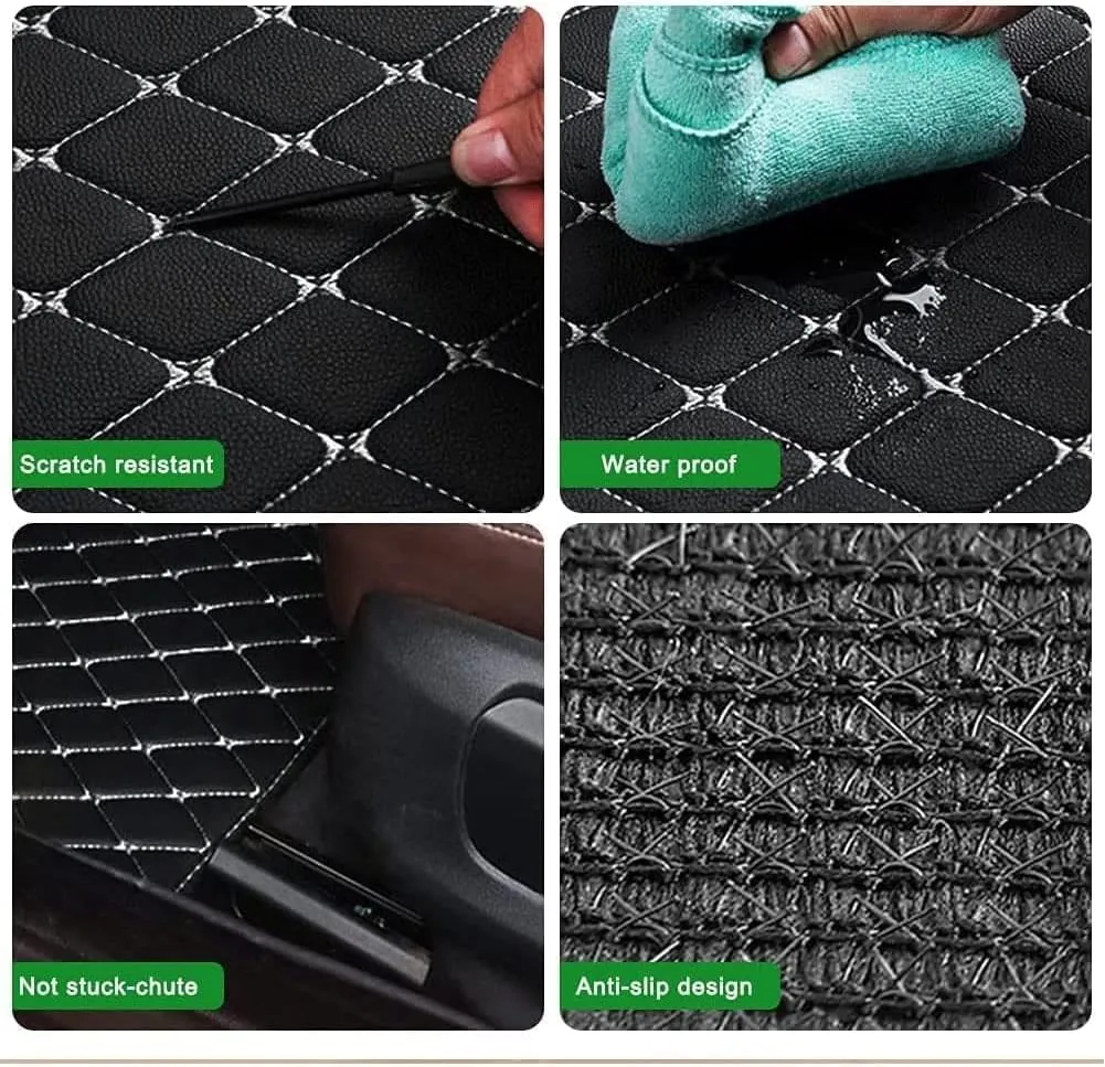 All Weather Set 4 pcs car mats for VW Golf 5 Golf 6 2002-2012, 2 Rear and 2 Front MATS Quality Certification Waterproof Anti-Slip Easy to Clean,A