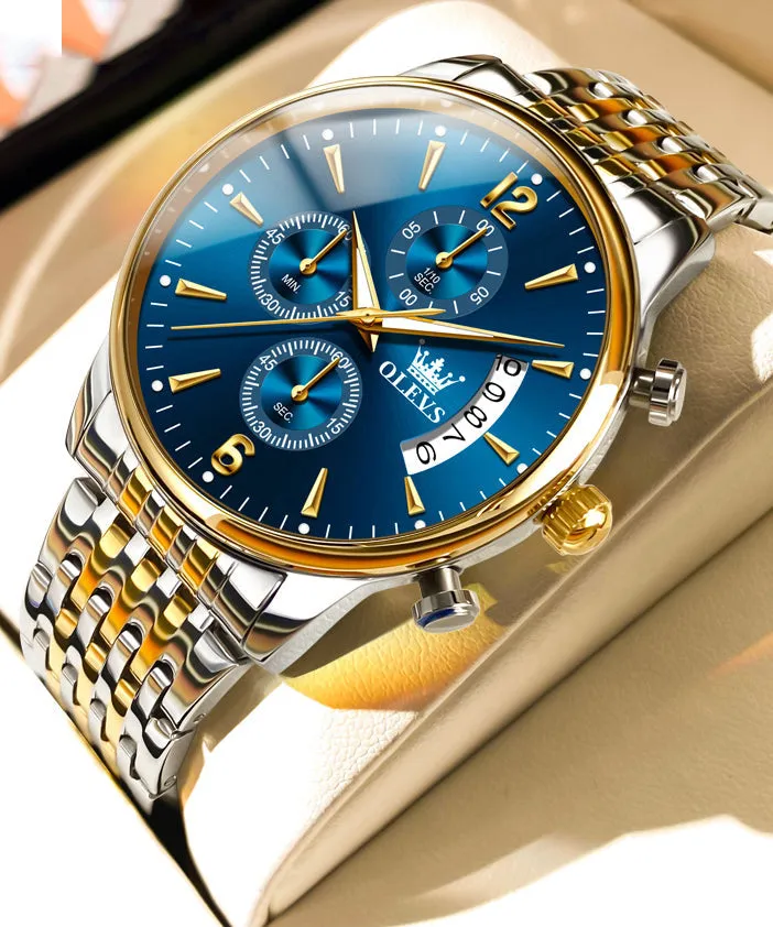Alloy Blue Quartz Movement Boutique Waterproof Steel Stainless