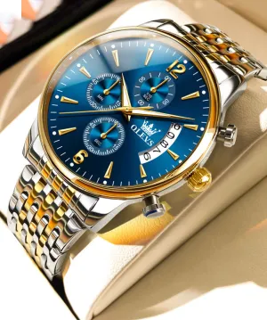 Alloy Blue Quartz Movement Boutique Waterproof Steel Stainless