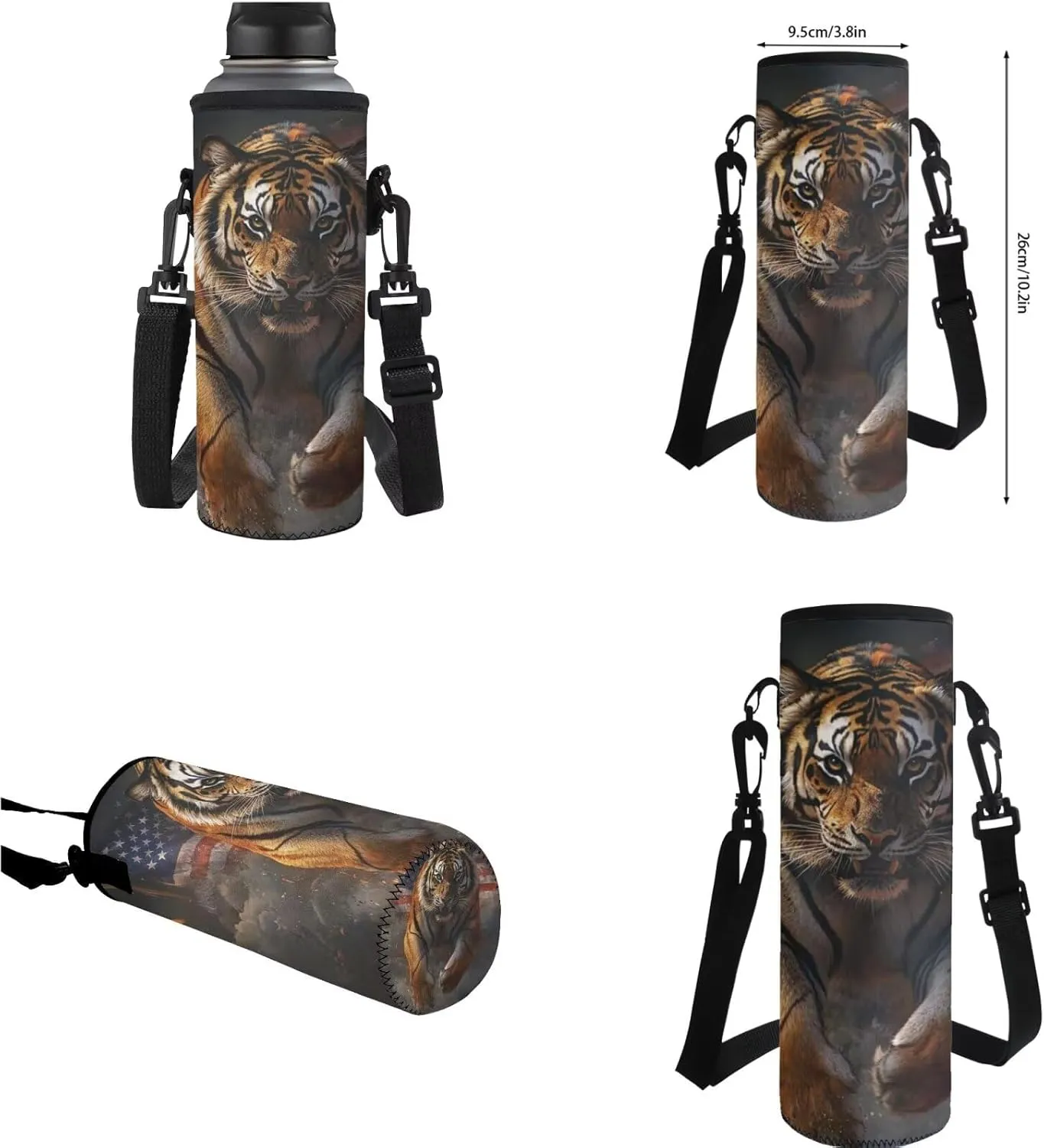 American Tiger Mini Backpack for Boys 7Th Kids Backpack with Lunch Box Pencil Case Portable Student Bookbag for Teenagers Primary School 4-In-1 School Bag for Students Independence Day
