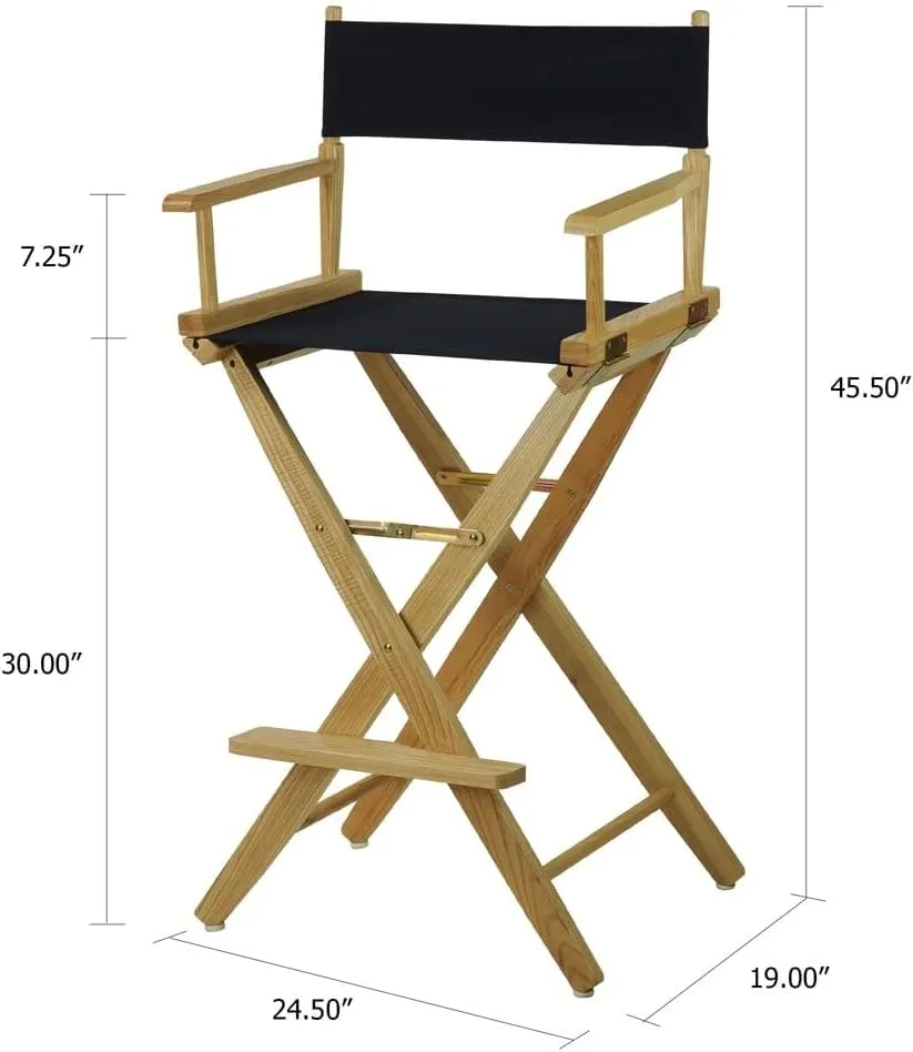American Trails Extra-Wide Premium 30" Director's Chair Mission Oak Frame with Navy Canvas, Bar Height